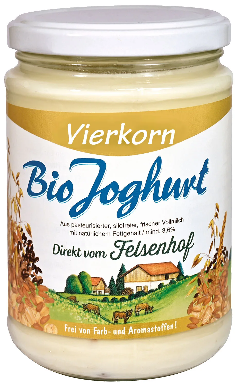 Glas Bio Joghurt Vierkorn vom Felsenhof